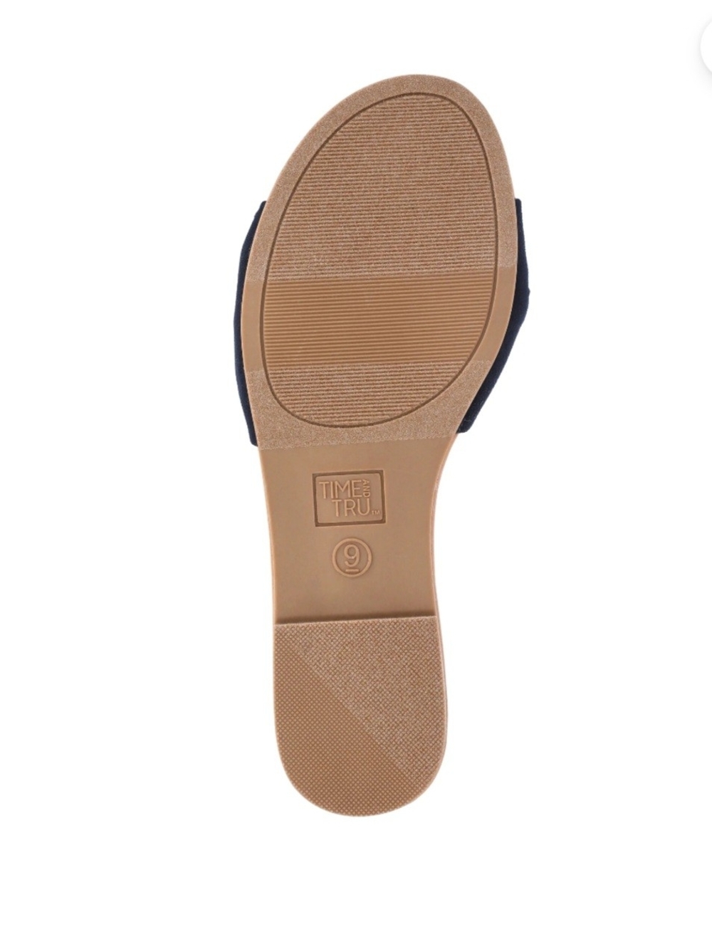 TIME AND TRU KNOT SLIDE SANDALS NAVY MEMORY FOAM WOMEN'S BEACH RESORT VACATION - Picture 9 of 9
